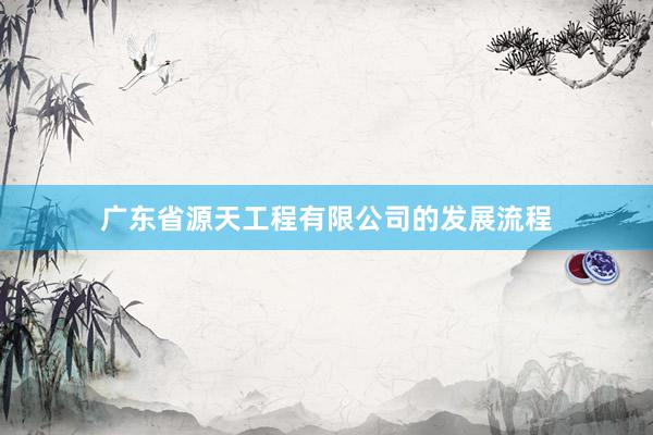 广东省源天工程有限公司的发展流程